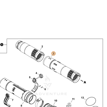 ECHO part E165001190 — IPL diagram snippet (6x zoom, amber highlight)