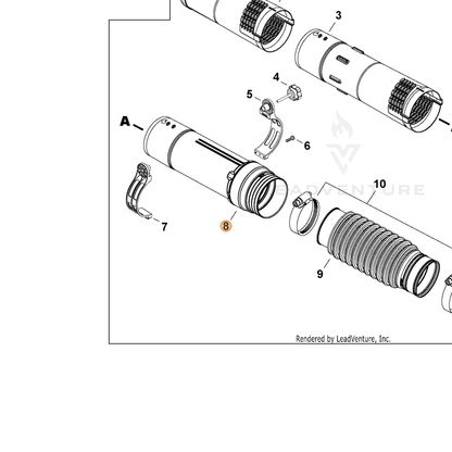 ECHO part E165001220 — IPL diagram snippet (6x zoom, amber highlight)