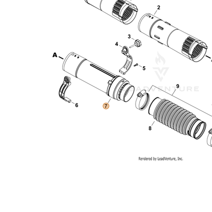 ECHO part E165001280 — IPL diagram snippet (6x zoom, amber highlight)