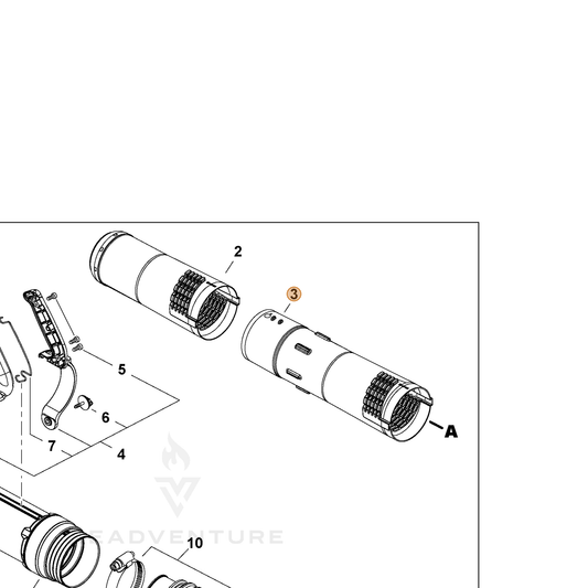 Echo part E165001330 — IPL diagram snippet (6x zoom, amber highlight)