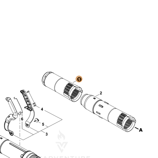 Echo part E165001340 — IPL diagram snippet (6x zoom, amber highlight)