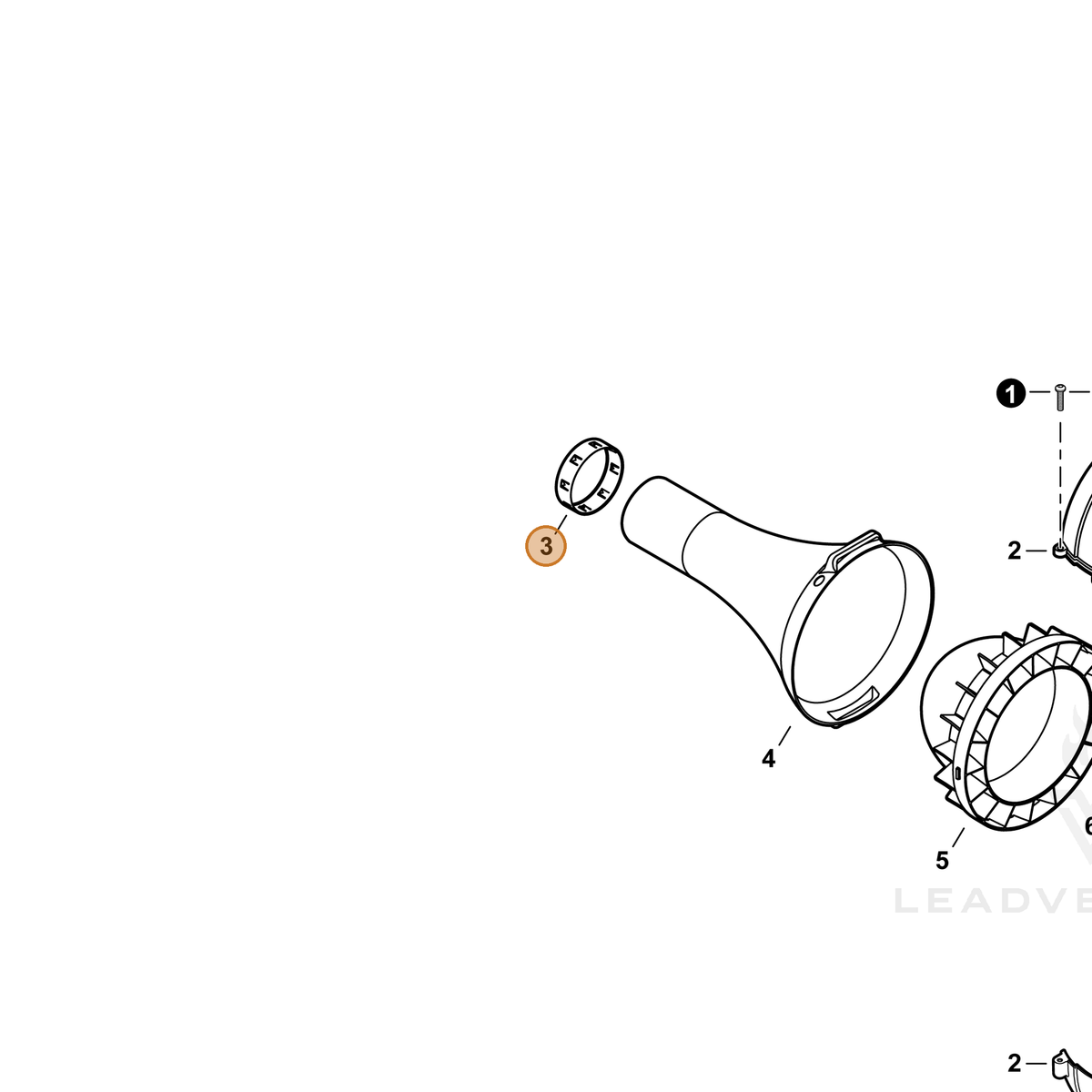 ECHO part E167000000 — IPL diagram snippet (6x zoom, amber highlight)