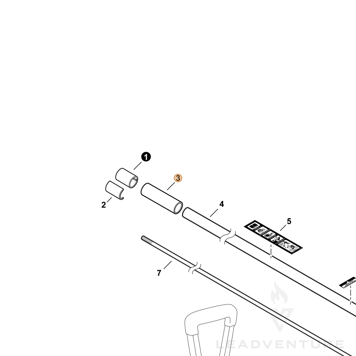 ECHO part E178000000 — IPL diagram snippet (6x zoom, amber highlight)