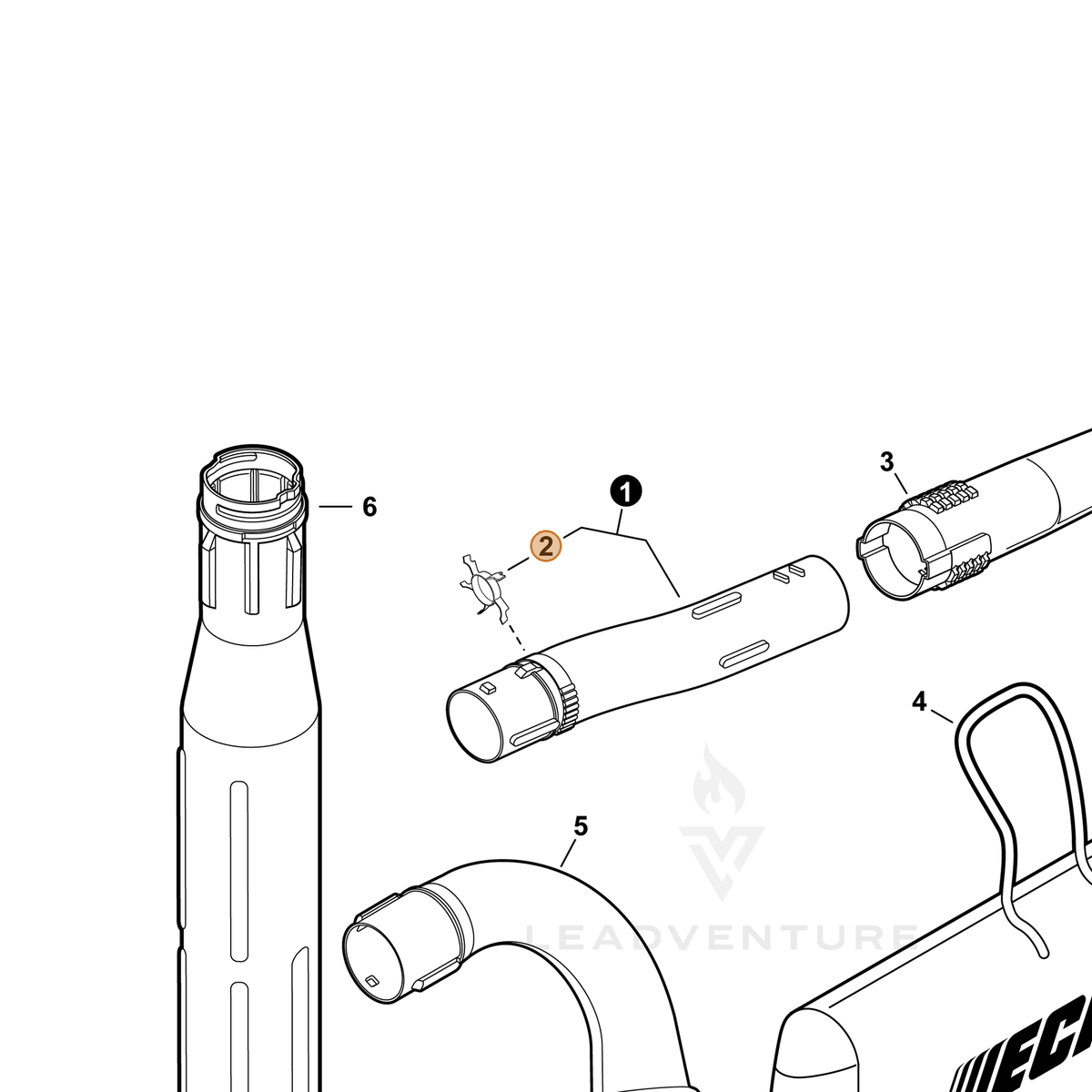 ECHO part E178000121 — IPL diagram snippet (6x zoom, amber highlight)