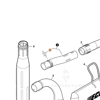 ECHO part E178000121 — IPL diagram snippet (6x zoom, amber highlight)