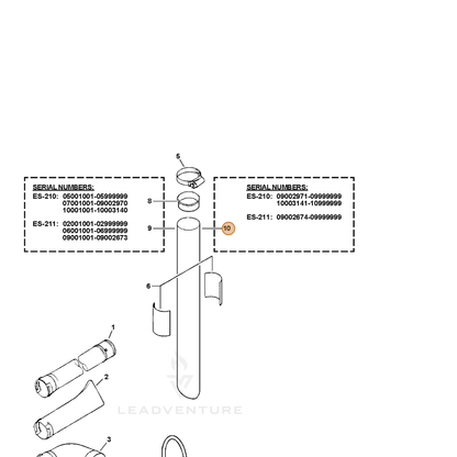 ECHO part E180000020 — IPL diagram snippet (6x zoom, amber highlight)