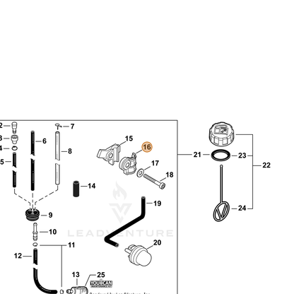 ECHO part E187000280 — IPL diagram snippet (6x zoom, amber highlight)