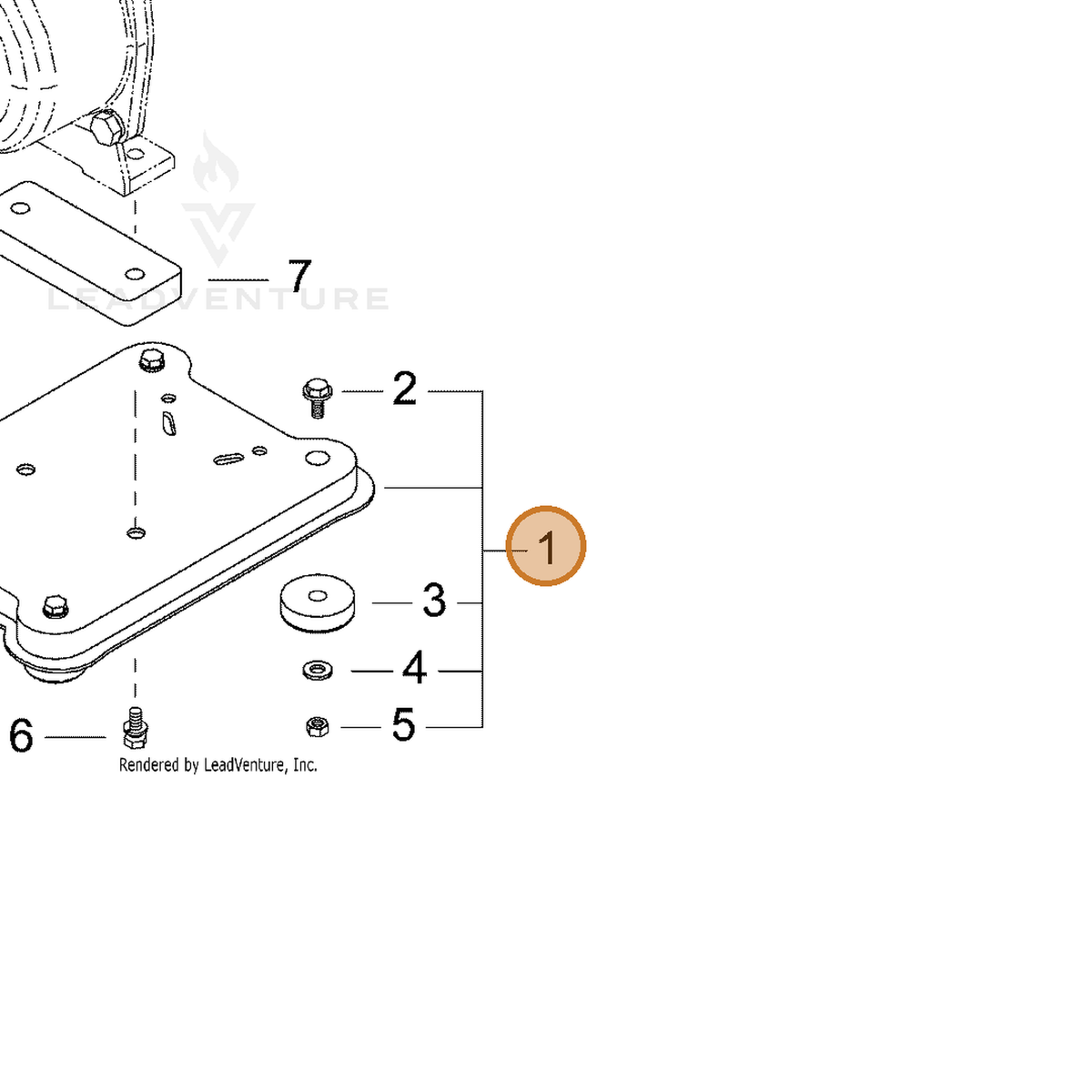 Echo part E202000140 — IPL diagram snippet (6x zoom, amber highlight)