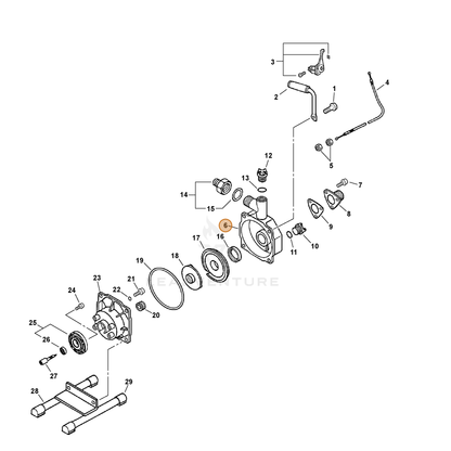 ECHO part E203000030 — IPL diagram snippet (6x zoom, amber highlight)