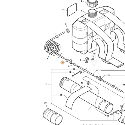 ECHO part E231000030 — IPL diagram snippet (6x zoom, amber highlight)