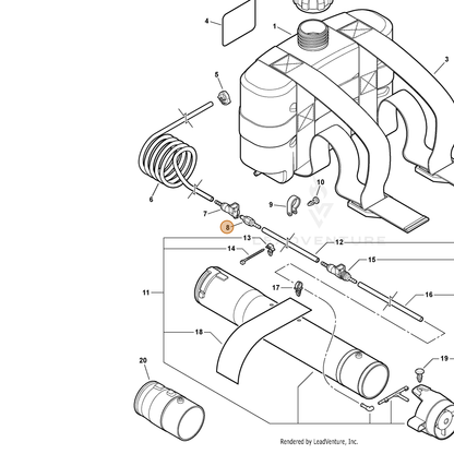 ECHO part E231000040 — IPL diagram snippet (6x zoom, amber highlight)