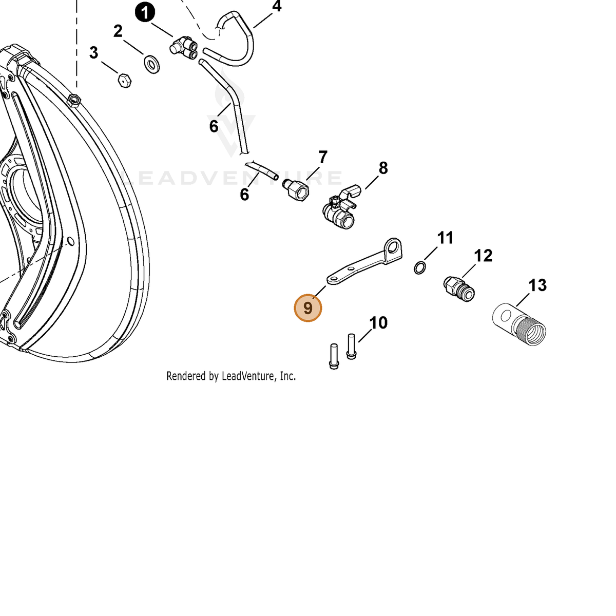 ECHO part E258000160 — IPL diagram snippet (6x zoom, amber highlight)