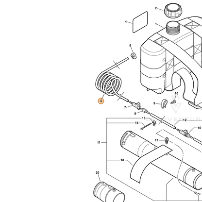 ECHO part E260000070 — IPL diagram snippet (6x zoom, amber highlight)