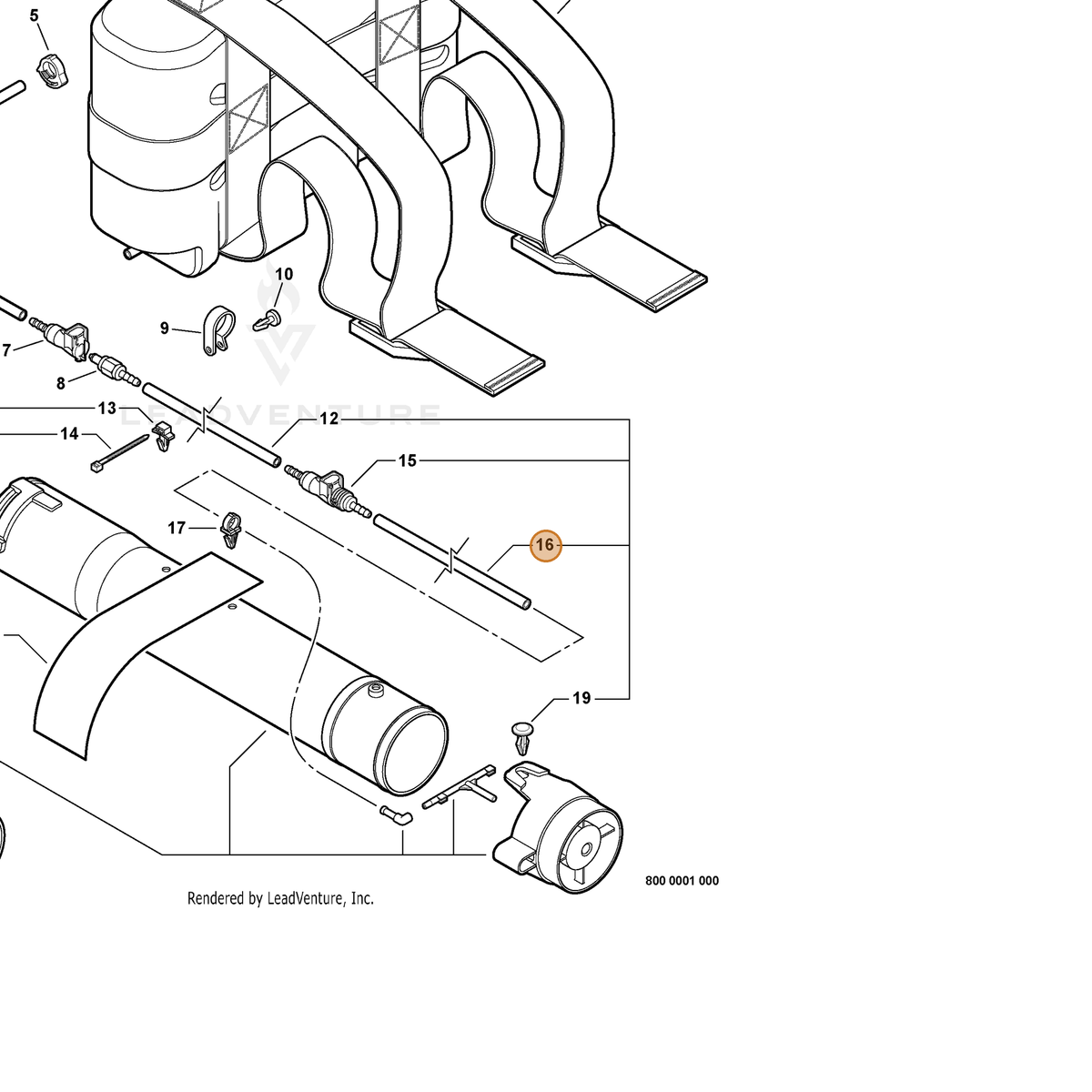 ECHO part E260000080 — IPL diagram snippet (6x zoom, amber highlight)