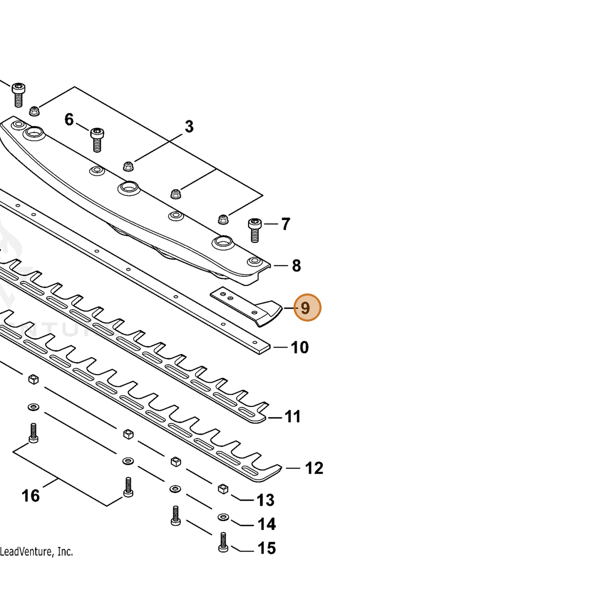 ECHO part E278000231 — IPL diagram snippet (6x zoom, amber highlight)