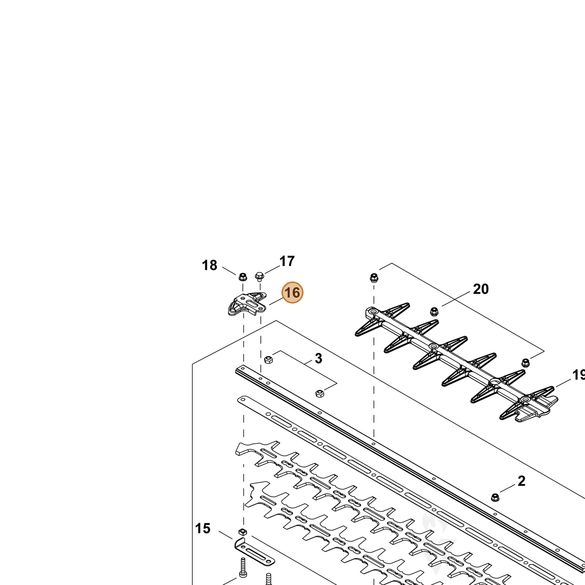 ECHO part E278000390 — IPL diagram snippet (6x zoom, amber highlight)