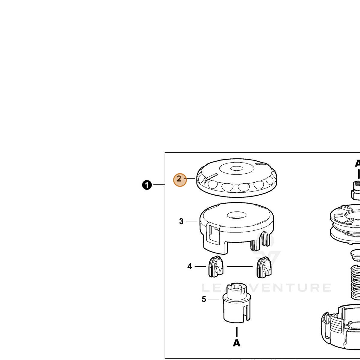 ECHO part E415000091 — IPL diagram snippet (6x zoom, amber highlight)