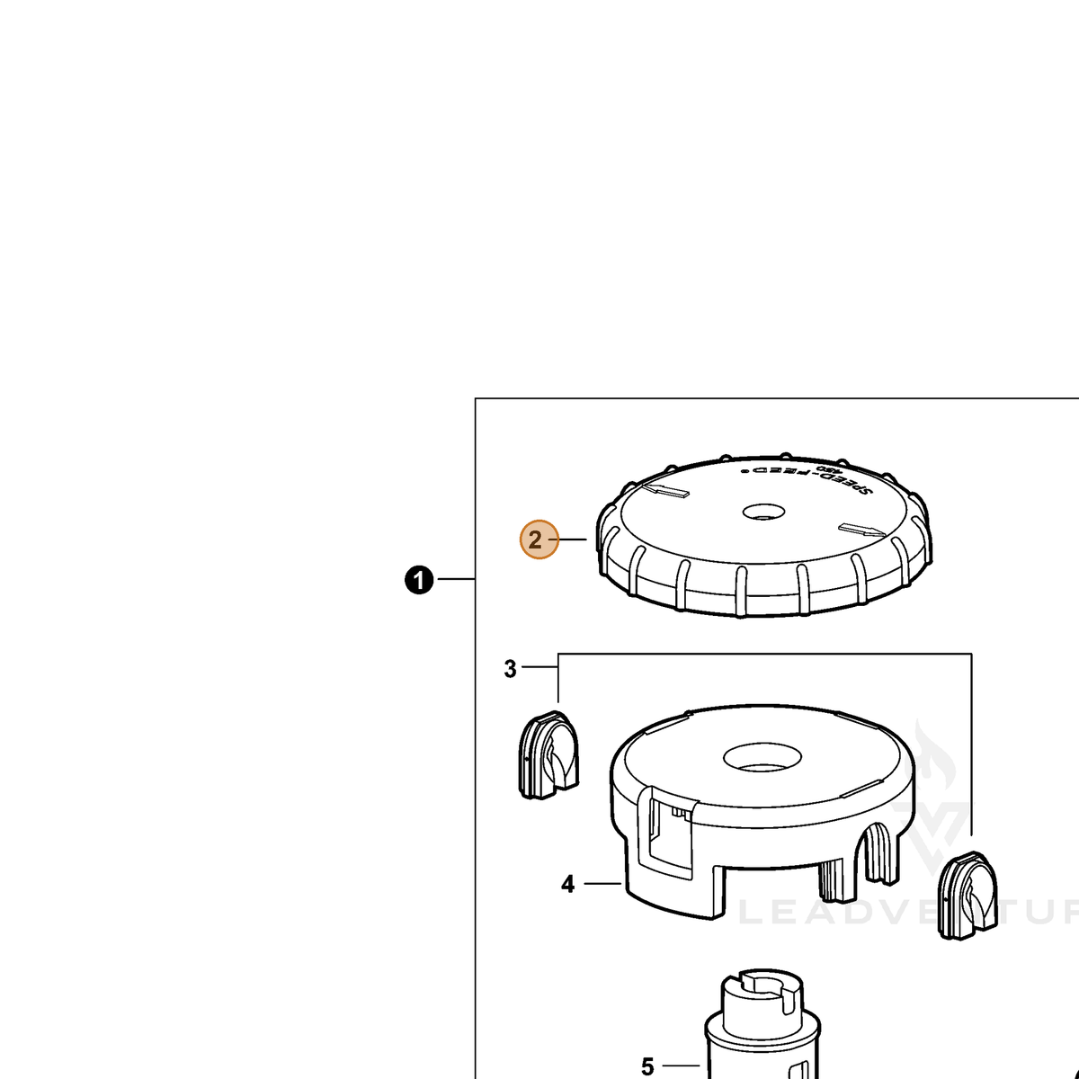 ECHO part E415000111 — IPL diagram snippet (6x zoom, amber highlight)