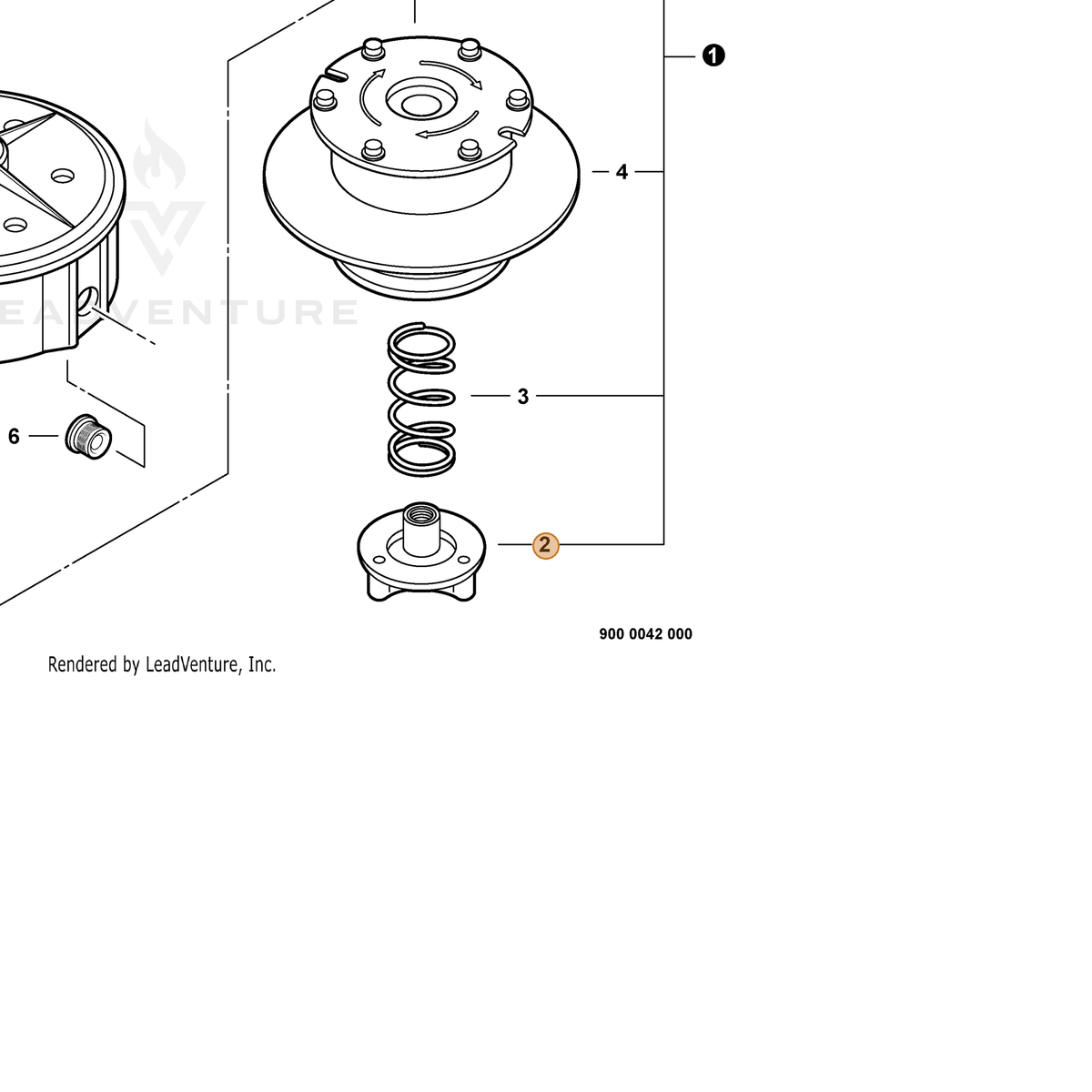 ECHO part E415000190 — IPL diagram snippet (6x zoom, amber highlight)
