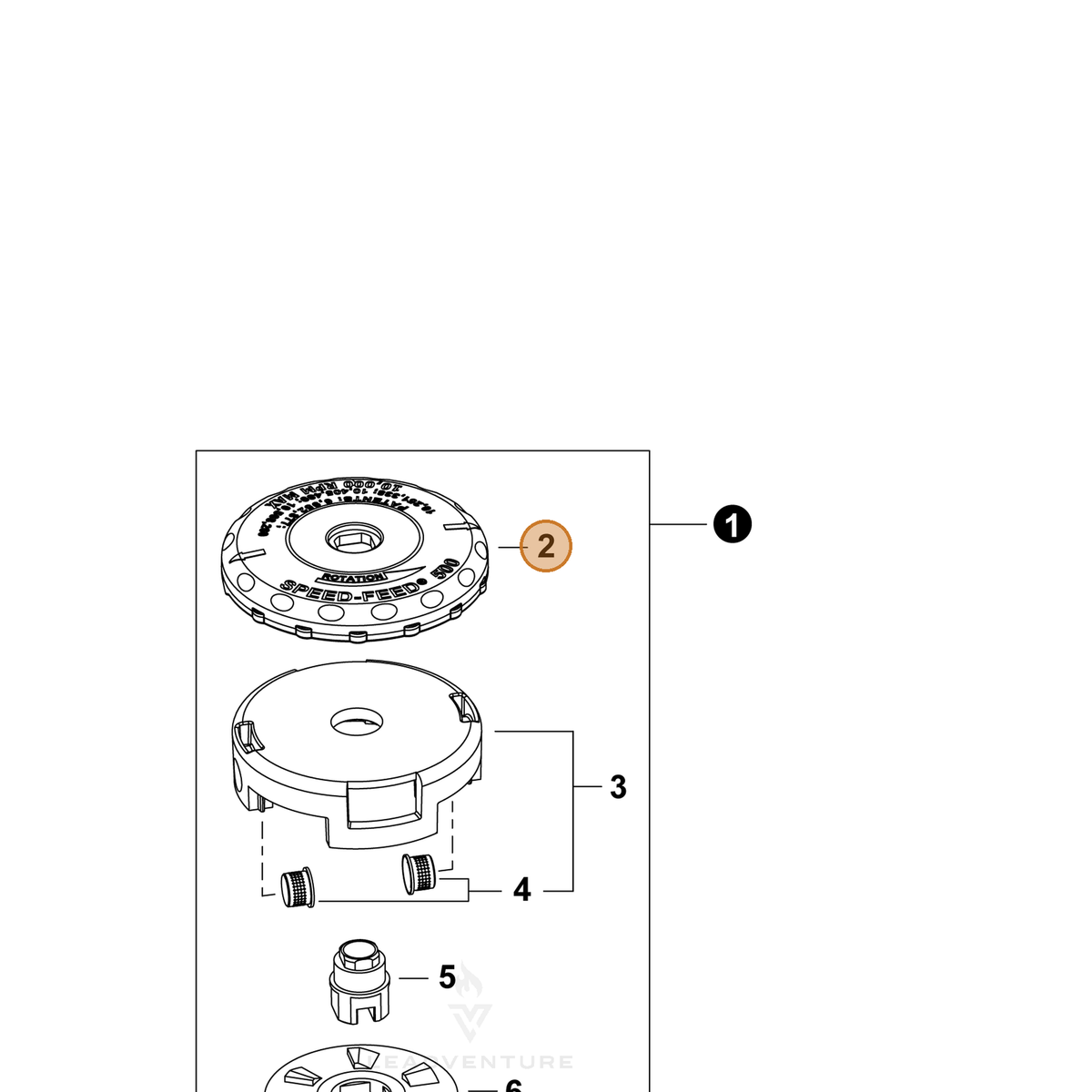 ECHO part E415000260 — IPL diagram snippet (6x zoom, amber highlight)