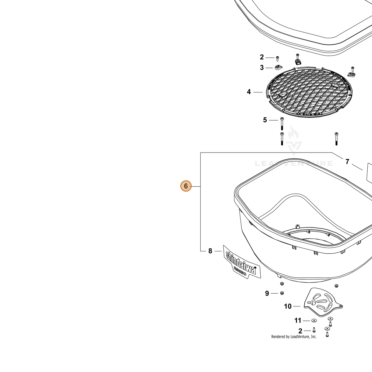 ECHO part G400000140 — IPL diagram snippet (6x zoom, amber highlight)