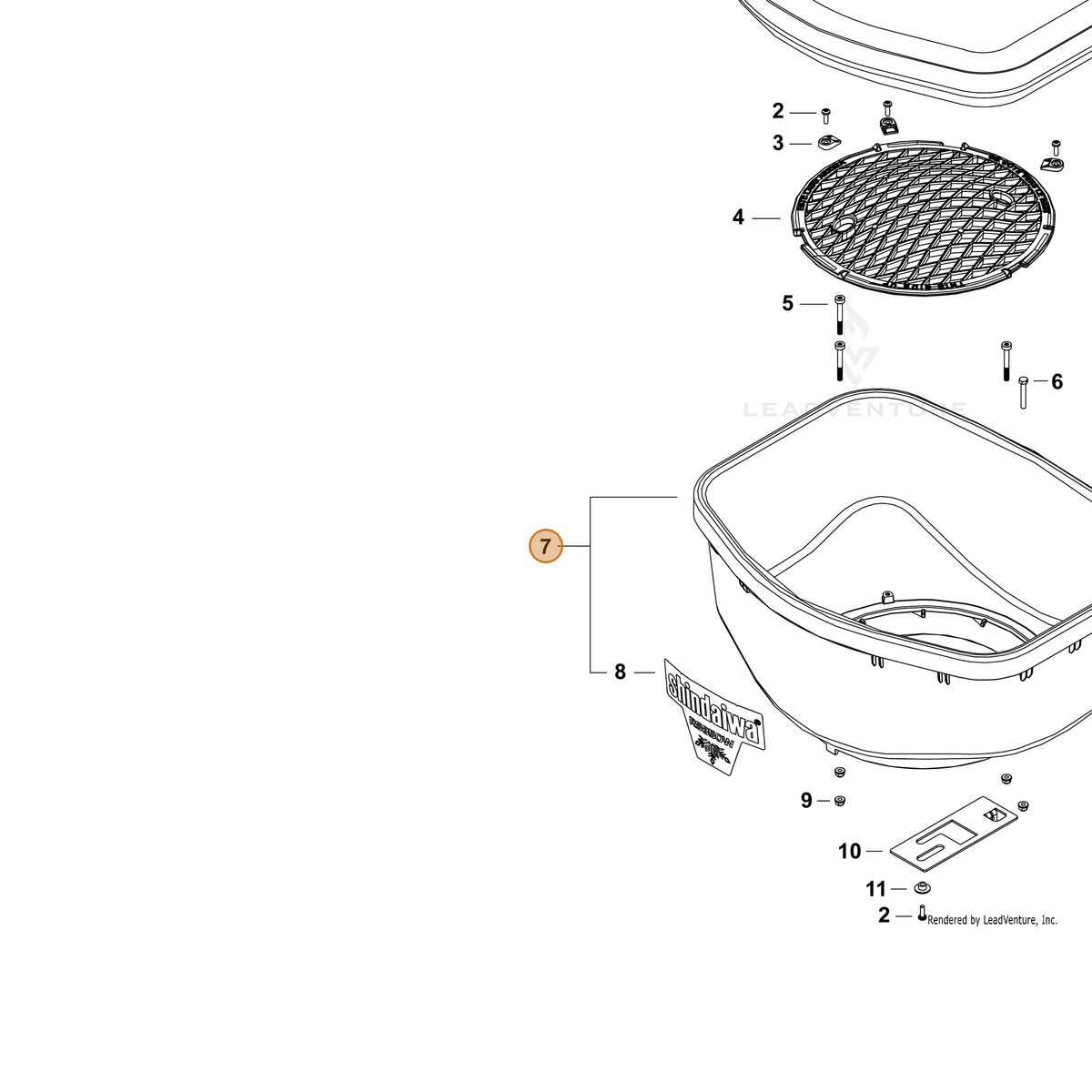 ECHO part G400000160 — IPL diagram snippet (6x zoom, amber highlight)