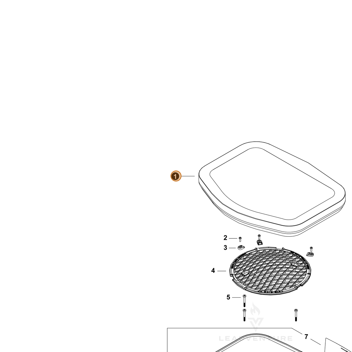 ECHO part G401000020 — IPL diagram snippet (6x zoom, amber highlight)