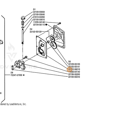 Echo part J139000160 — IPL diagram snippet (6x zoom, amber highlight)