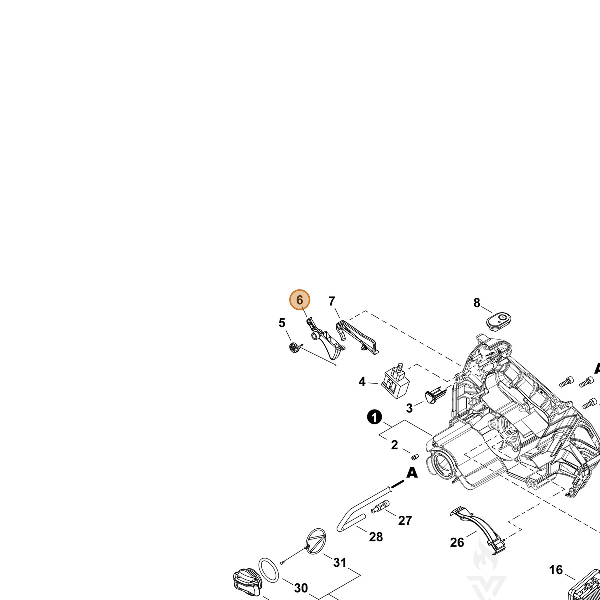 ECHO part J361000790 — IPL diagram snippet (6x zoom, amber highlight)