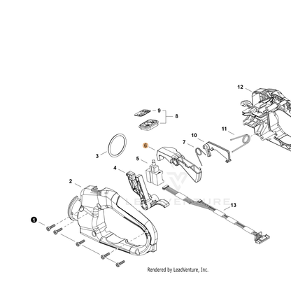 ECHO part J361000850 — IPL diagram snippet (6x zoom, amber highlight)