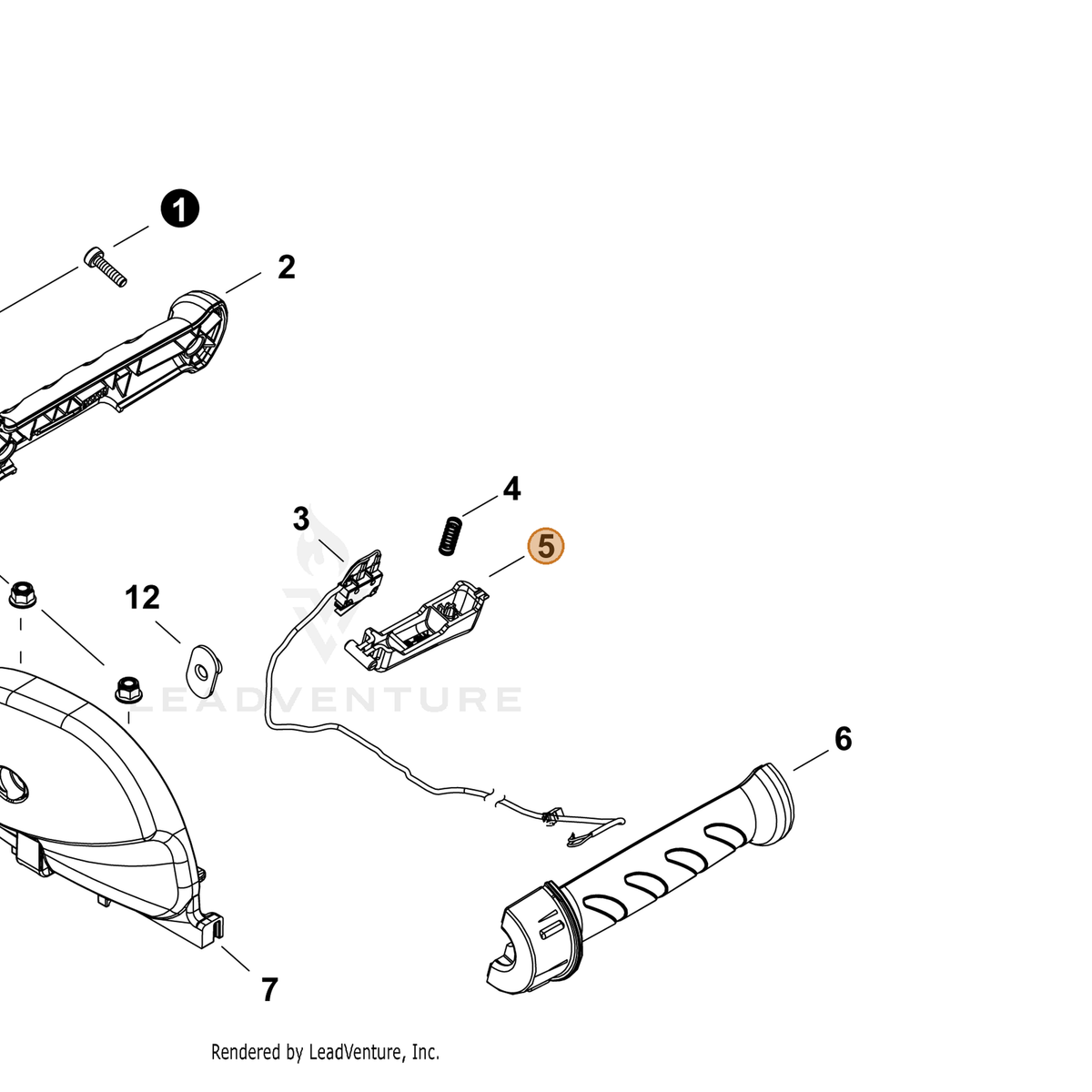 ECHO part J361000890 — IPL diagram snippet (6x zoom, amber highlight)