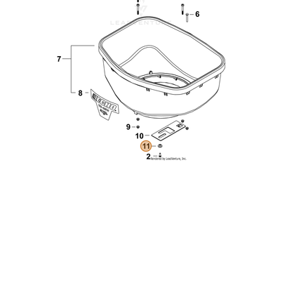 ECHO part J443000010 — IPL diagram snippet (6x zoom, amber highlight)