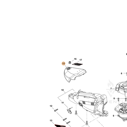 ECHO part J470009520 — IPL diagram snippet (6x zoom, amber highlight)
