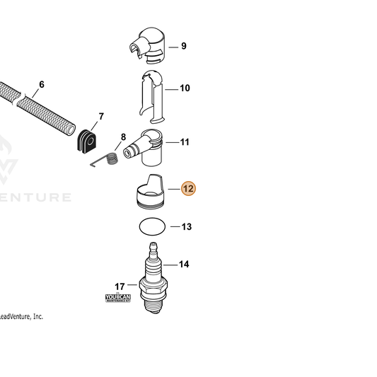 Echo part J473000120 — IPL diagram snippet (6x zoom, amber highlight)