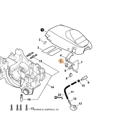 ECHO part J485000200 — IPL diagram snippet (6x zoom, amber highlight)