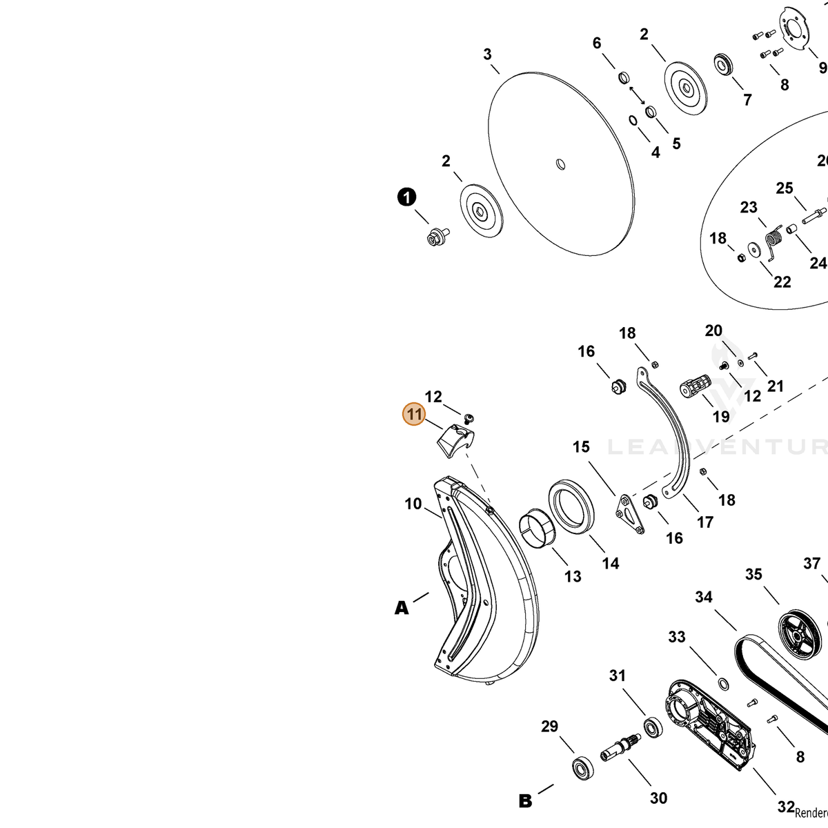 ECHO part M613000310 — IPL diagram snippet (6x zoom, amber highlight)