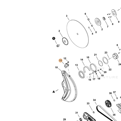 ECHO part M613000360 — IPL diagram snippet (6x zoom, amber highlight)