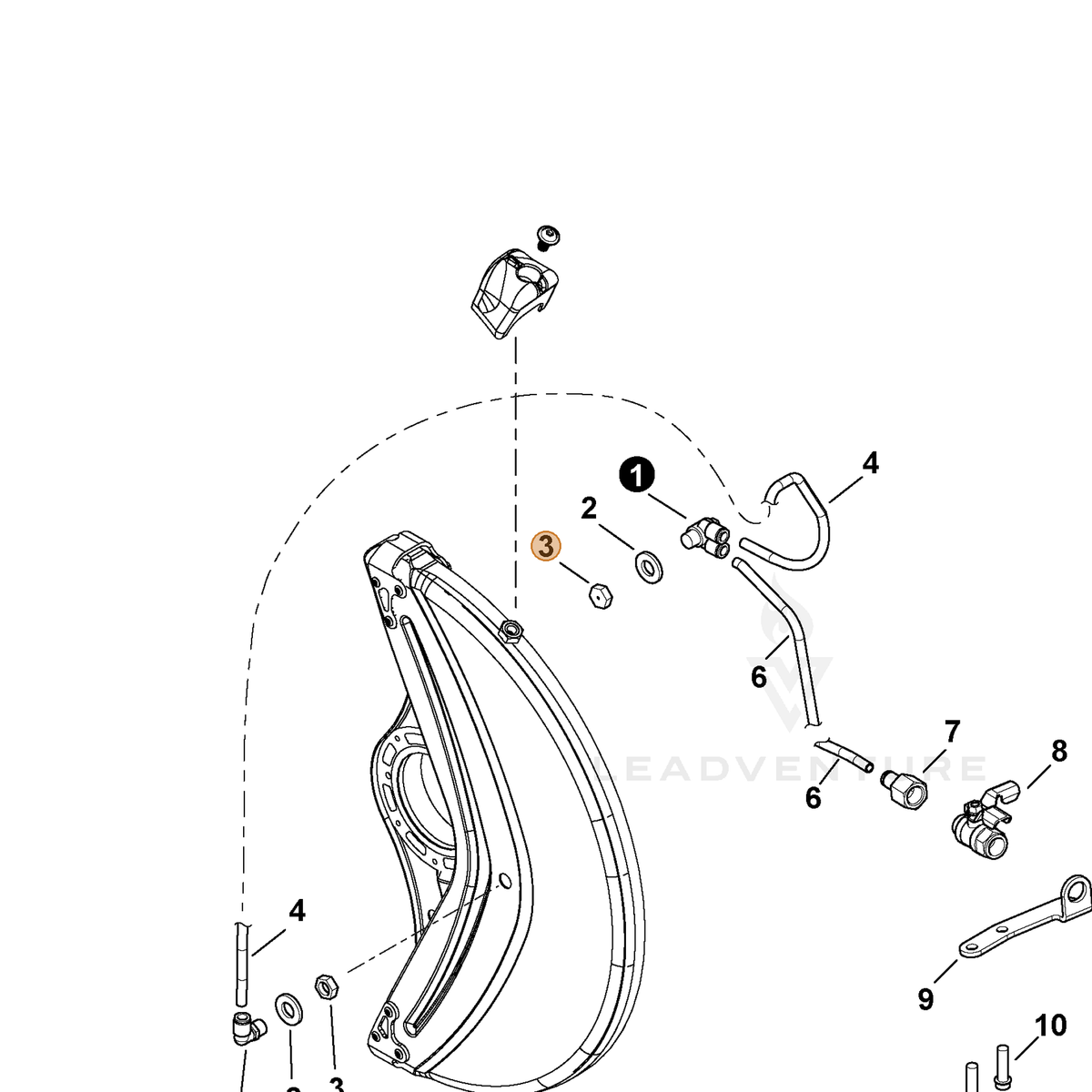 ECHO part M652000070 — IPL diagram snippet (6x zoom, amber highlight)