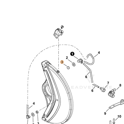 ECHO part M652000070 — IPL diagram snippet (6x zoom, amber highlight)