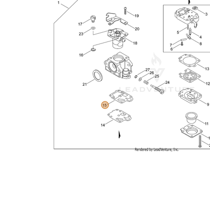 ECHO part P003000100 — IPL diagram snippet (6x zoom, amber highlight)