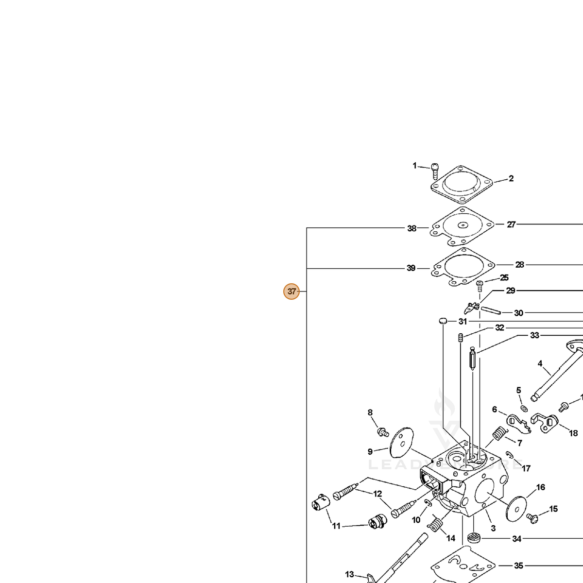 ECHO part P003000240 — IPL diagram snippet (6x zoom, amber highlight)