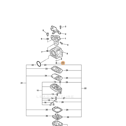 ECHO part P003000270 — IPL diagram snippet (6x zoom, amber highlight)