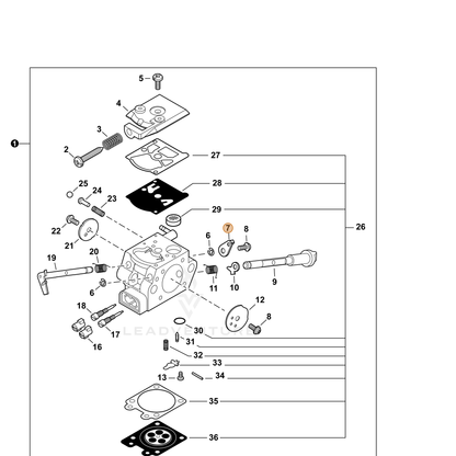 ECHO part P003000380 — IPL diagram snippet (6x zoom, amber highlight)