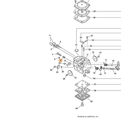 ECHO part P003000540 — IPL diagram snippet (6x zoom, amber highlight)