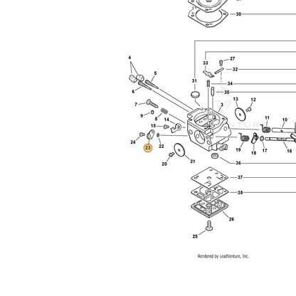 ECHO part P003000590 — IPL diagram snippet (6x zoom, amber highlight)