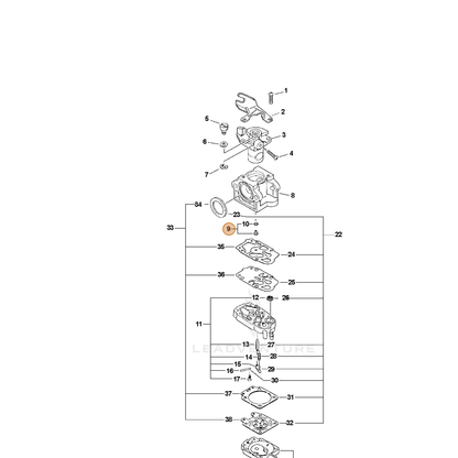 ECHO part P003000690 — IPL diagram snippet (6x zoom, amber highlight)