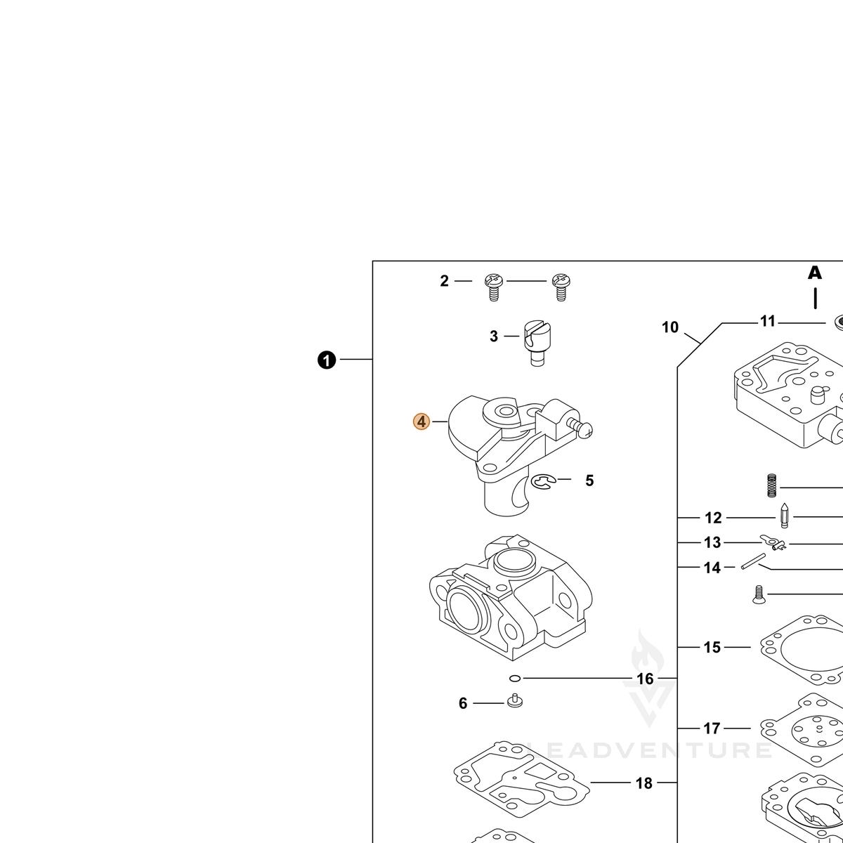 ECHO part P003000840 — IPL diagram snippet (6x zoom, amber highlight)