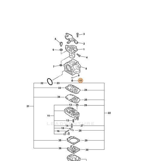Echo part P003000860 — IPL diagram snippet (6x zoom, amber highlight)