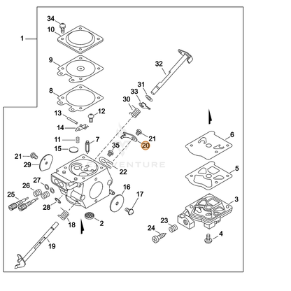ECHO part P003001040 — IPL diagram snippet (6x zoom, amber highlight)