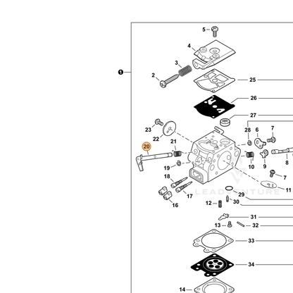 ECHO part P003001300 — IPL diagram snippet (6x zoom, amber highlight)